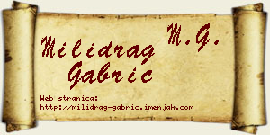 Milidrag Gabrić vizit kartica